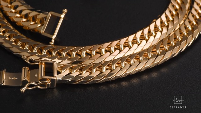 Amazon.co.jp: Speranza K18 18K Gold Kihei Necklace, 8 Sided Triple